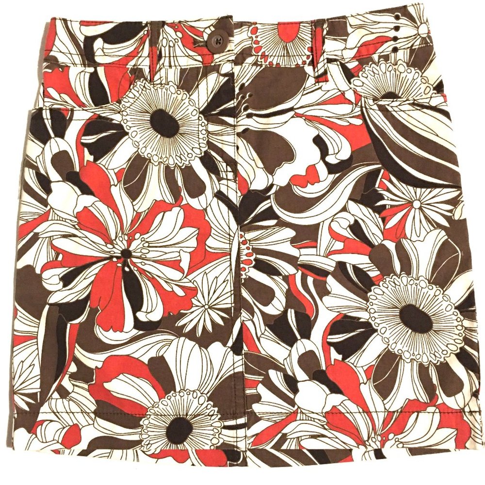 ANN TAYLOR LOFT PETITES FLORAL MINI SKIRT NWOT